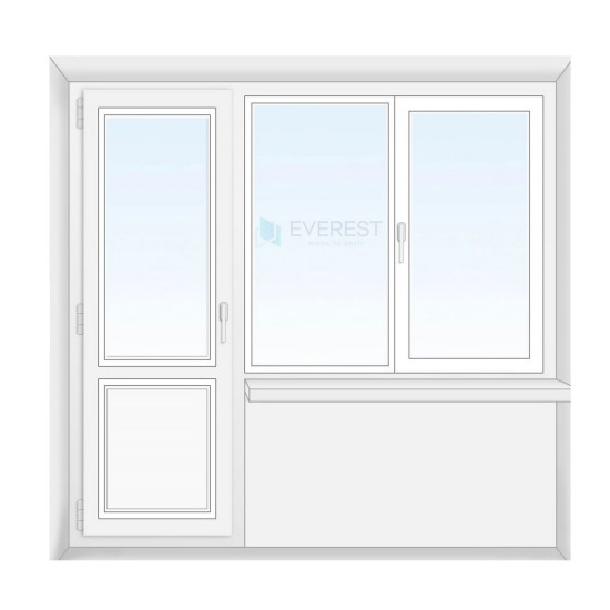 Балконный блок Rehau Euro 70 2100х1900мм