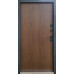 Вхідні двері Qdoors Стріт Бонд Вулиця Графіт пісок фарба/декор темне дерево (профнастил)/гладь дуб темний